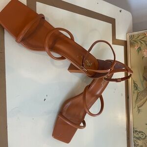 Anthropologie Tan Strappy Heels